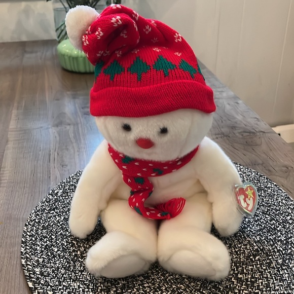 TY 1999 CHRISTMAS SNOWBOY BEANIE BABIE BUDDIE CUTE CUDDLIE & CLEAN - Picture 2 of 5